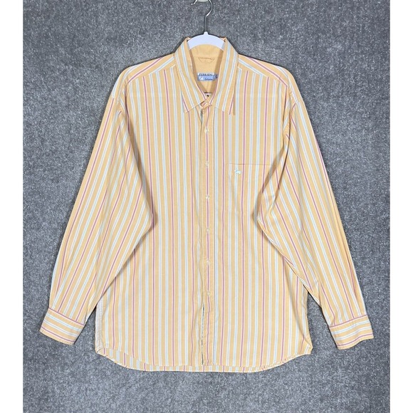 Ferrioni Collection Pastel Striped Button Up Shirt Mens Size Large Scottie Dog - Picture 1 of 7